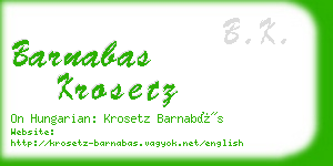 barnabas krosetz business card